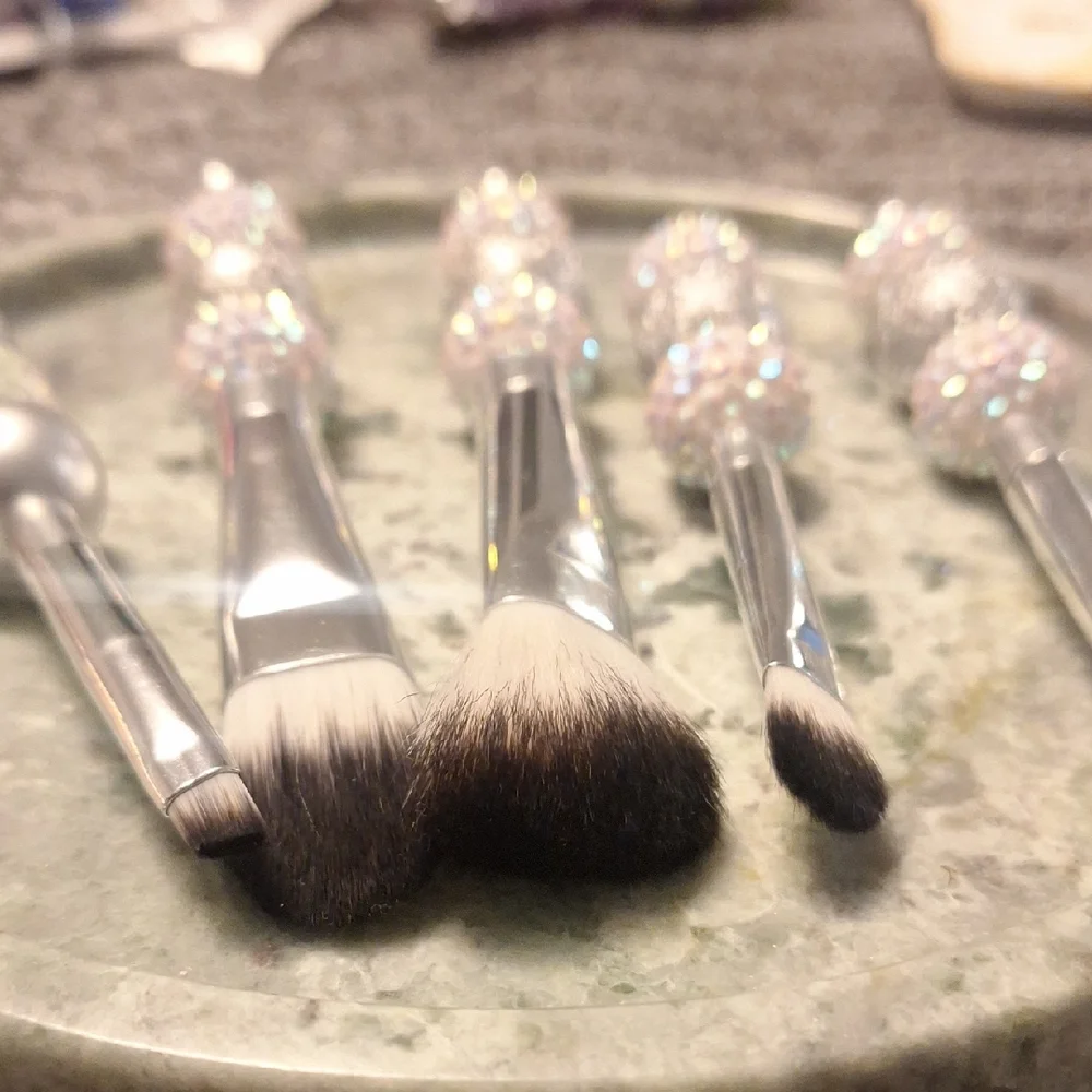 Elegant Silver Makeup Brush Set